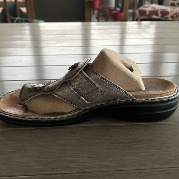 Finn Comfort Wichita Sandal Thong Flip Flop Pewter Silver Leather Size 42 Metall - Picture 6 of 15